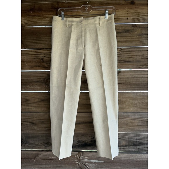 Dolce Gabbana Metallic Gold Womens Trouser Pants 10/44 Made In Italy - Picture 1 of 10